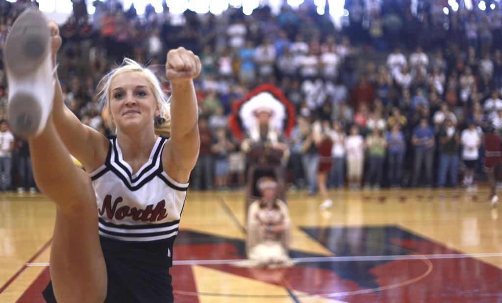  Cheerleading co-head coach Erin Wright and Varsity cheerleader  Camille Sudekum explain what it takes to be a SMN Indian