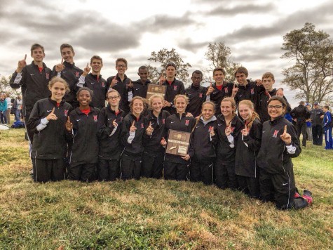 Girls and Boys Cross Country Team after winning the 6A regional meet.